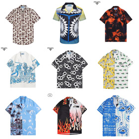 Prada printed single-breasted short-sleeved sun protection shirt-5173  